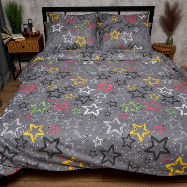 Фото - Комплект постільної білизни Moon&Star Бязь Gold Люкс Cosmic Party King Size 220x240 нав. 4х70х70 (MS-820008999)