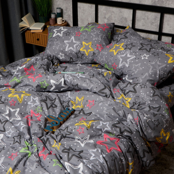 Фото - Комплект постільної білизни Moon&Star Бязь Gold Люкс Cosmic Party King Size 220x240 нав. 2х50х70 (MS-820008996)