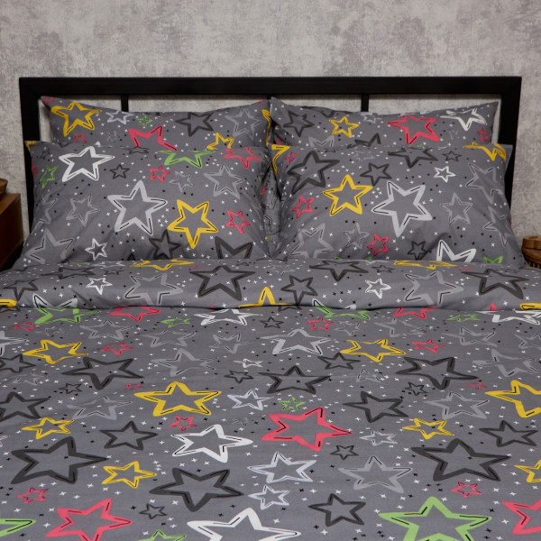 Фото - Комплект постільної білизни Moon&Star Бязь Gold Люкс Cosmic Party King Size 220x240 нав. 2х40х60 (MS-820008995)