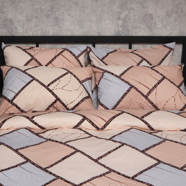 Фото - Комплект постільної білизни Moon&Star Бязь Gold Люкс Cozy Puzzle King Size 220x240 нав. 2х40х60 (MS-820009030)