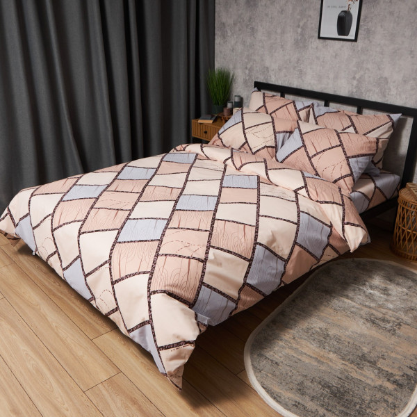 Фото - Комплект постільної білизни Moon&Star Бязь Gold Люкс Cozy Puzzle King Size 220x240 нав. 2х40х60 (MS-820009030)