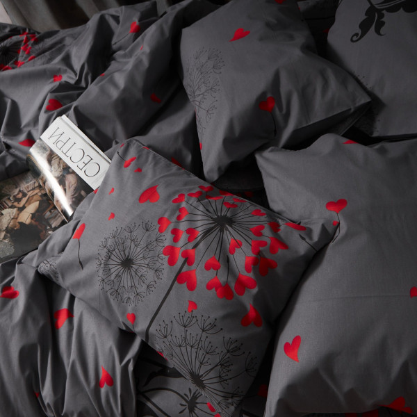 Фото - Комплект постільної білизни Moon&Star Бязь Gold Люкс Dandelion Lov King Size 220x240 нав. 4х70х70 (MS-820009104)