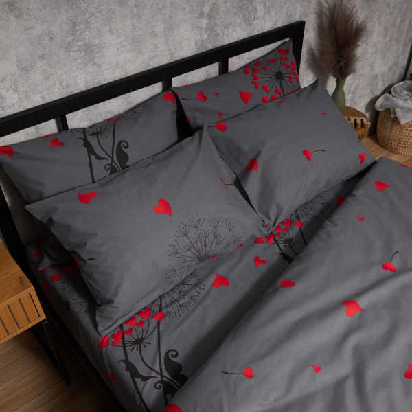 Фото - Комплект постільної білизни Moon&Star Бязь Gold Люкс Dandelion Lov King Size 220x240 нав. 4х70х70 (MS-820009104)