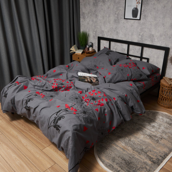 Фото - Комплект постільної білизни Moon&Star Бязь Gold Люкс Dandelion Lov King Size 220x240 нав. 4х70х70 (MS-820009104)