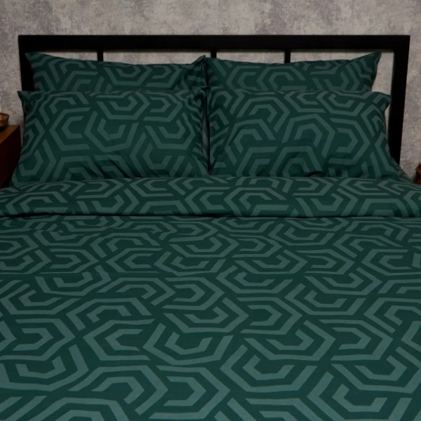 Фото - Комплект постельного белья Moon&Star Бязь Gold Люкс Emerald Maze 160х220 (MS-820009158)