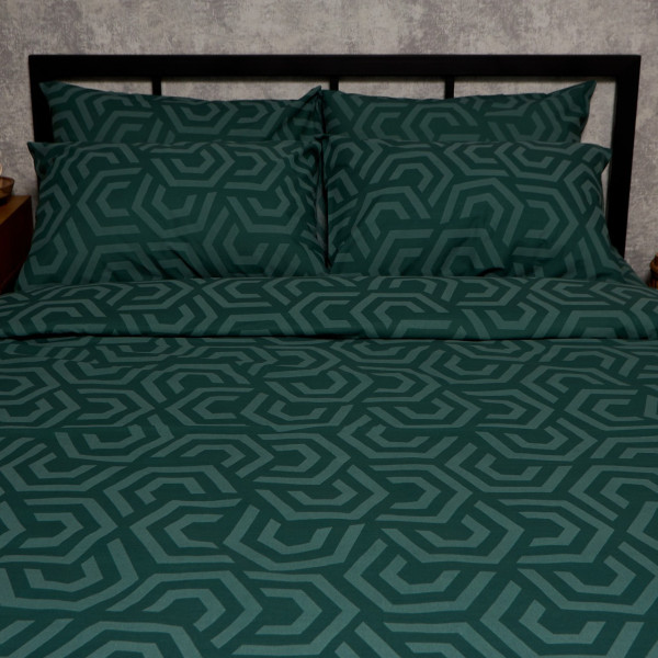 Фото - Комплект постельного белья Moon&Star Бязь Gold Люкс Emerald Maze 175х210 нав. 2х70х70 (MS-820009142)