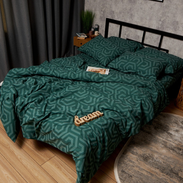 Фото - Комплект постільної білизни Moon&Star Бязь Gold Люкс Emerald Maze 175х210 нав. 4х70х70 (MS-820009144)