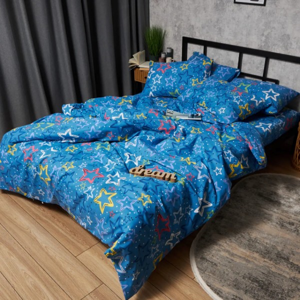 Фото - Комплект постільної білизни Moon&Star Бязь Gold Люкс Galaxy Dreams 160х220 (MS-820009295)