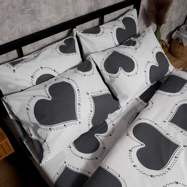 Фото - Наволочка Moon&Star Бязь Gold Люкс Grey Love 70х70 2 шт. (MS-840001385)