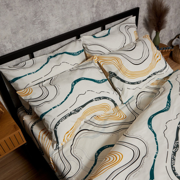 Фото - Комплект постільної білизни Moon&Star Бязь Gold Люкс Natural Waves 175х210 нав. 2х50х70 (MS-820009526)