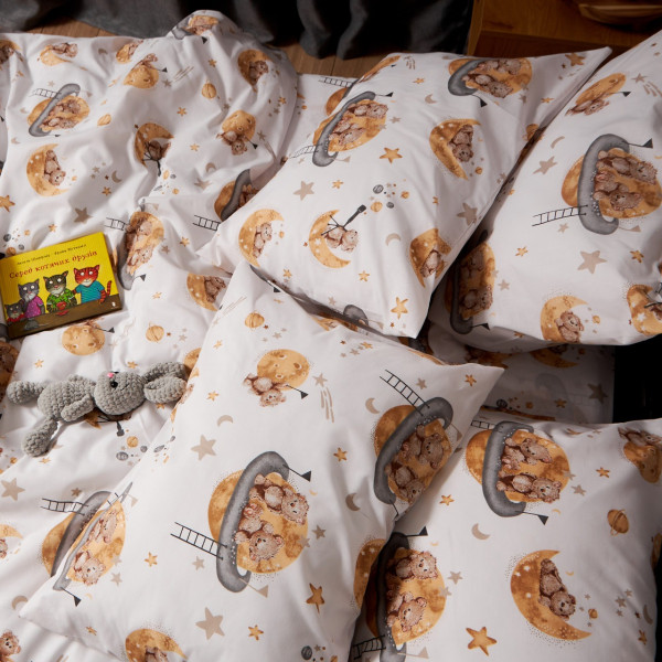 Фото - Комплект постільної білизни Moon&Star Бязь Gold Люкс Teddy Dreams 175х210 нав. 4х70х70 (MS-820009844)