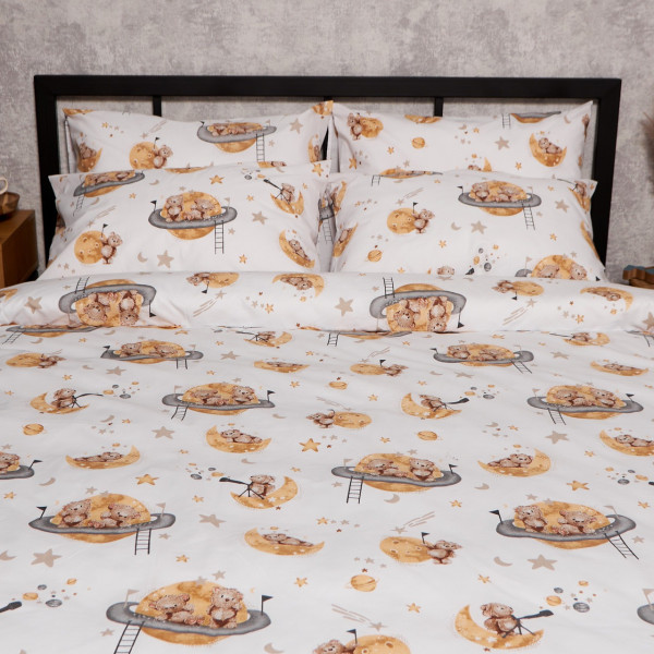 Фото - Комплект постільної білизни Moon&Star Бязь Gold Люкс Teddy Dreams 175х210 нав. 2х40х60 (MS-820009840)