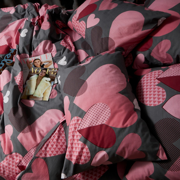 Фото - Комплект постільної білизни Moon&Star Бязь Gold Люкс Blush Love King Size 220x240 нав. 4х70х70 (MS-820008789)