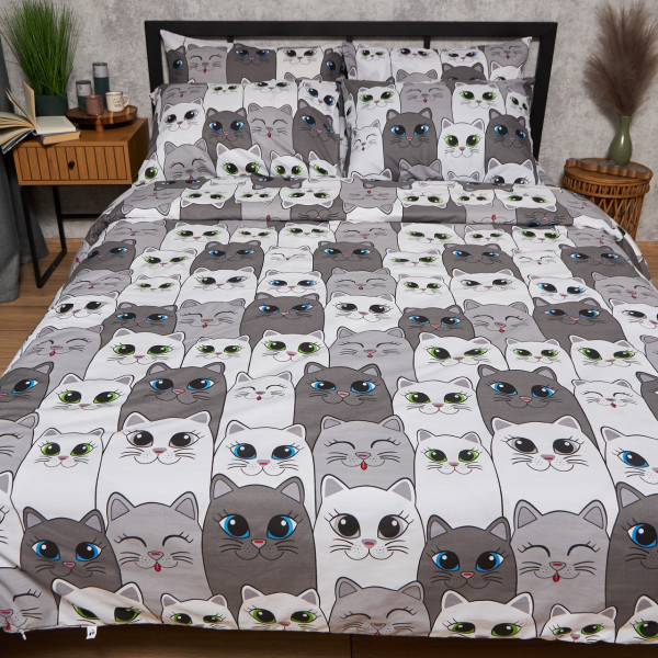 Фото - Комплект постельного белья Moon&Star Бязь Gold Люкс Furry Friends King Size 220x240 нав. 4х70х70 (MS-820009244)