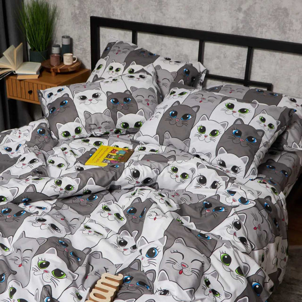 Фото - Комплект постільної білизни Moon&Star Бязь Gold Люкс Furry Friends 160х220 нав. 4х50х70 (MS-820009263)