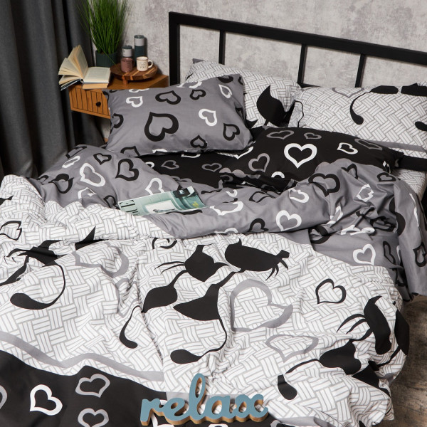 Фото - Комплект постільної білизни Moon&Star Бязь Gold Люкс Feline Romance 175х210 нав. 4х50х70 (MS-820009213)