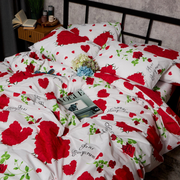 Фото - Комплект постільної білизни Moon&Star Бязь Gold Люкс Scarlet Romance 143х210 нав. 2х50х70 (MS-820009781)