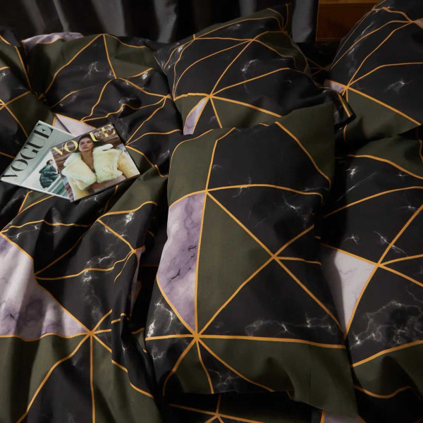 Фото - Комплект постільної білизни Moon&Star Мікросатин Premium Golden Marble 143х210 нав. 2х50х70 (MS-820009921)