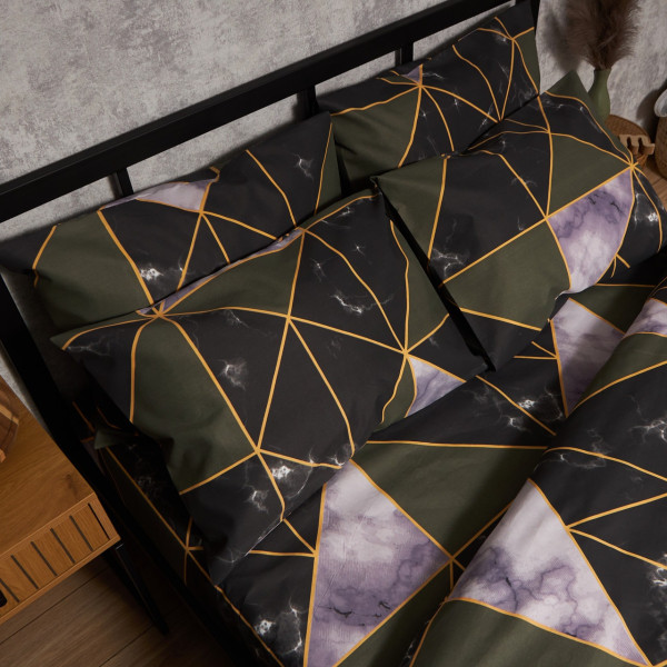 Фото - Комплект постільної білизни Moon&Star Мікросатин Premium Golden Marble 175х210 нав. 4х50х70 (MS-820009913)