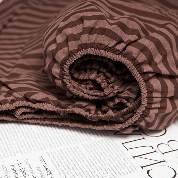 Фото - Простирадло односпальне Moon&Star Espresso Lines Бязь Gold Люкс 120х190х25 см (MS-850001187)