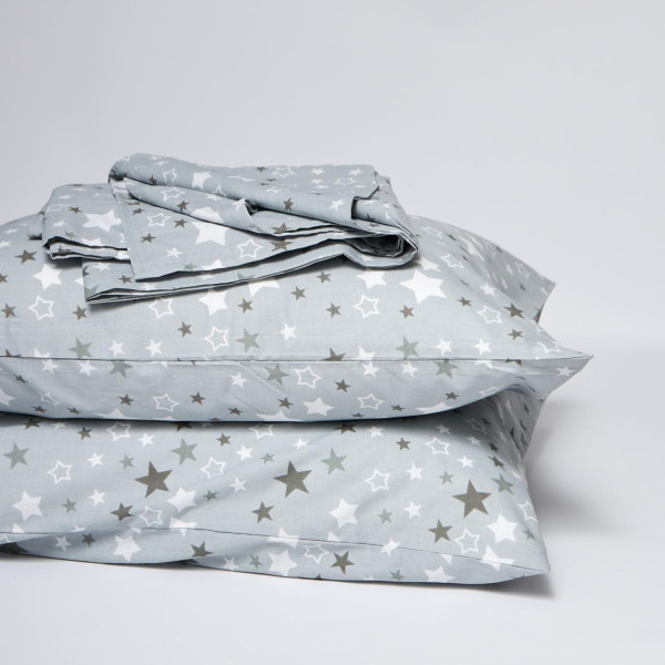 Фото - Комплект постільної білизни Moon&Star Бязь Gold Люкс Silver Stars 200х220 нав. 50х70 см 2 шт. (MS-880000403)