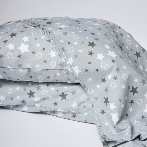 Фото - Комплект постільної білизни Moon&Star Бязь Gold Люкс Silver Stars 200х220 нав. 50х70 см 2 шт. (MS-880000403)