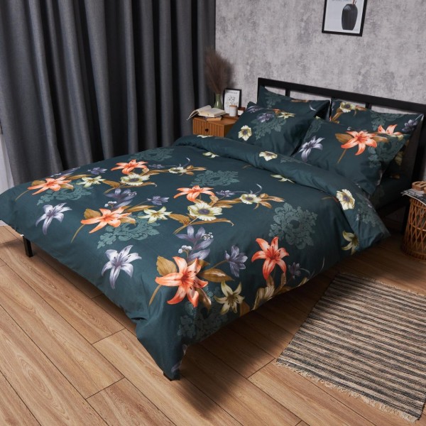 Фото - Комплект постельного белья Moon&Star Микросатин Premium Floral Nocturne 200х220 см нав. 70х70 2 шт. (MS-890000686)