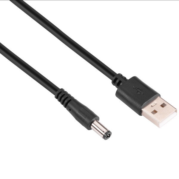 Фото - Кабель USB - DC 2E USB-A > DC 5.5х2.1мм 1m 5В/1.5A, Black (1283126552816)