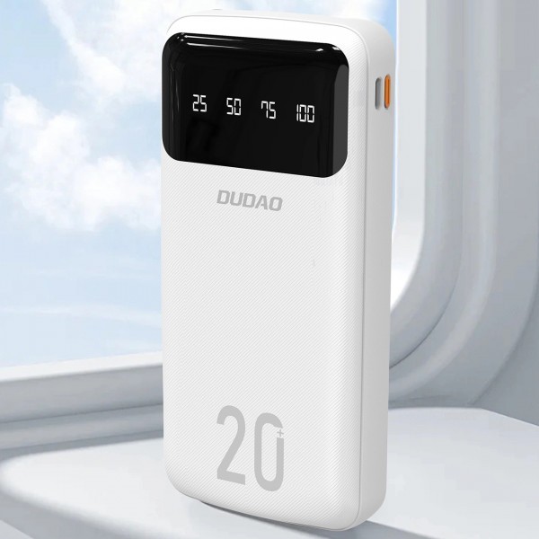 Фото - Батарея мобильная Dudao 20000mAh K6Pro+ 10W USB-A,USB-C In/Out,with USB-C/Lightning/MicroUSB/USB-A cables White (6977196682409)
