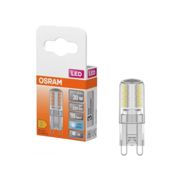 Фото - Лампочка світлодіодна Osram LED G9 2.6Вт 4000К 320Лм PIN30 (4058075432369)