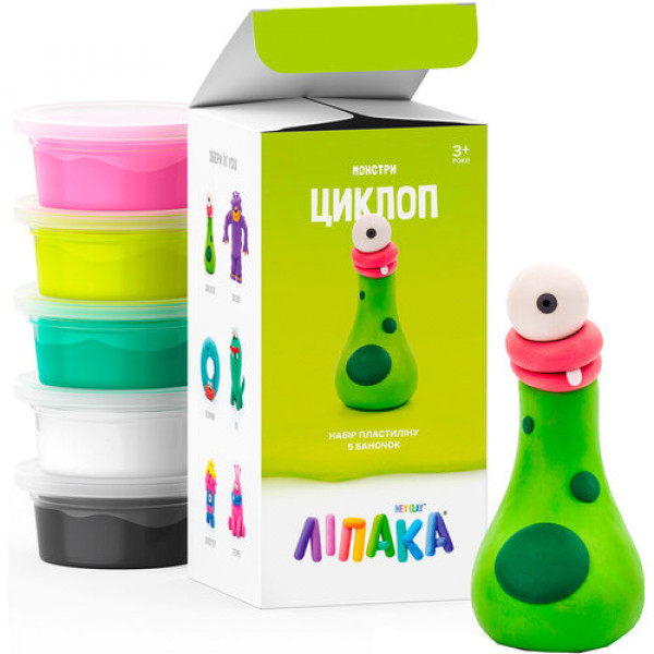 Фото - Пластилин классический Ліпака Набор для лепки (с приложением) Claymate Циклоп