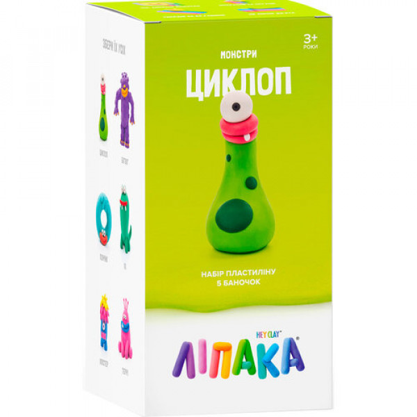 Фото - Пластилин классический Ліпака Набор для лепки (с приложением) Claymate Циклоп