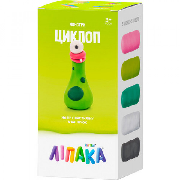 Фото - Пластилин классический Ліпака Набор для лепки (с приложением) Claymate Циклоп