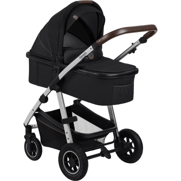 Фото - Коляска універсальна 3 в 1 Lionelo AMBER Black Silver