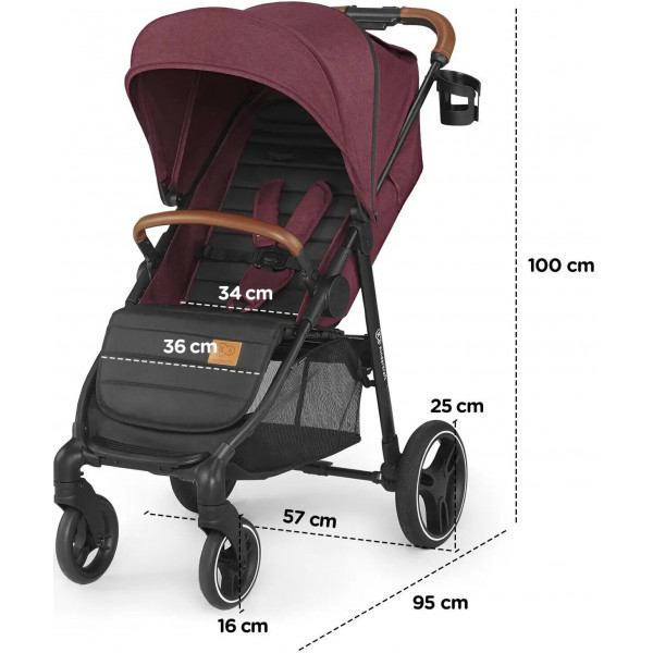 Фото - Коляска прогулянкова Kinderkraft Grande 2020 Burgundy (KKWGRANBRG000N)