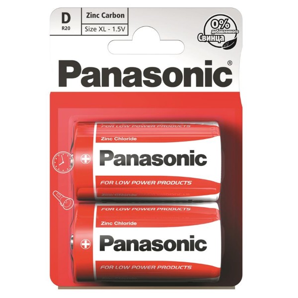 Фото - Батарейка тип D (LR-20) Panasonic RED ZINC угольно-цинковая 2 шт.