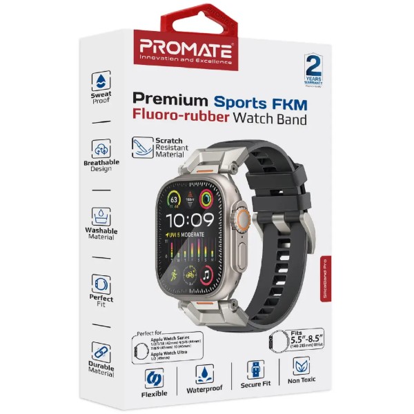 Фото - Ремешок для смарт-часов Promate silicaband-pro.black