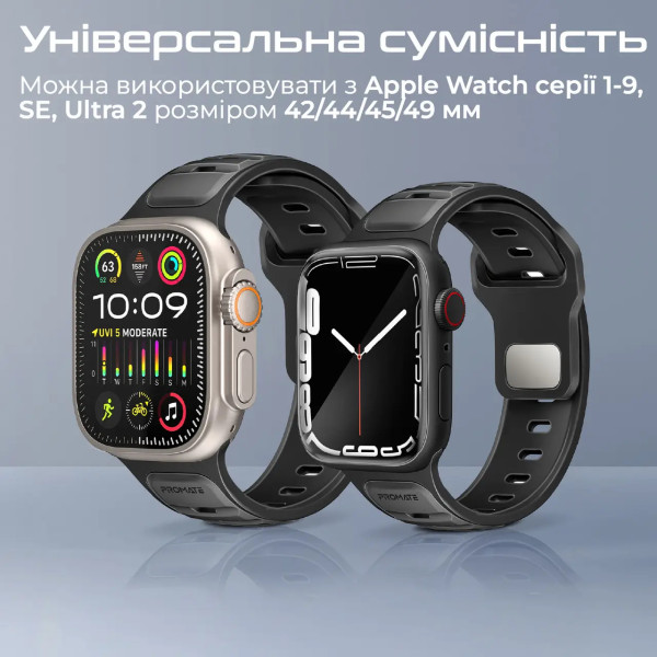Фото - Ремешок для смарт-часов Promate siliband-dc.black