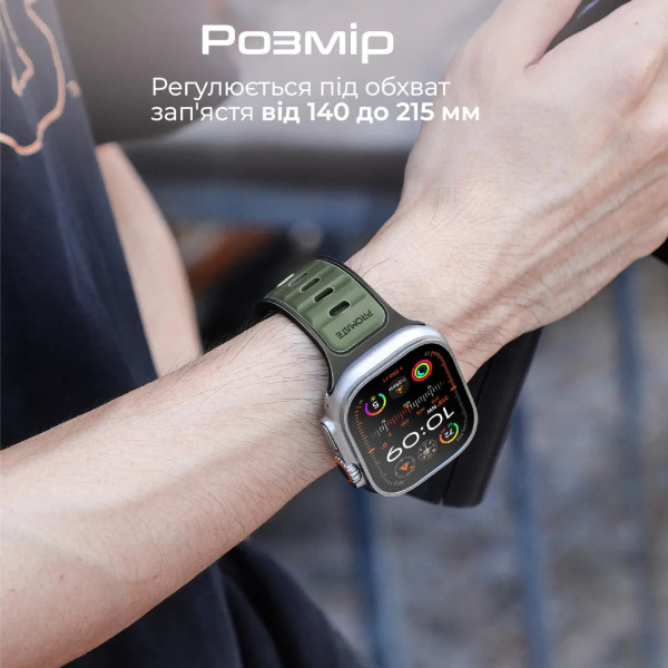 Фото - Ремешок для смарт-часов Promate siliband-dc.midnightgreen