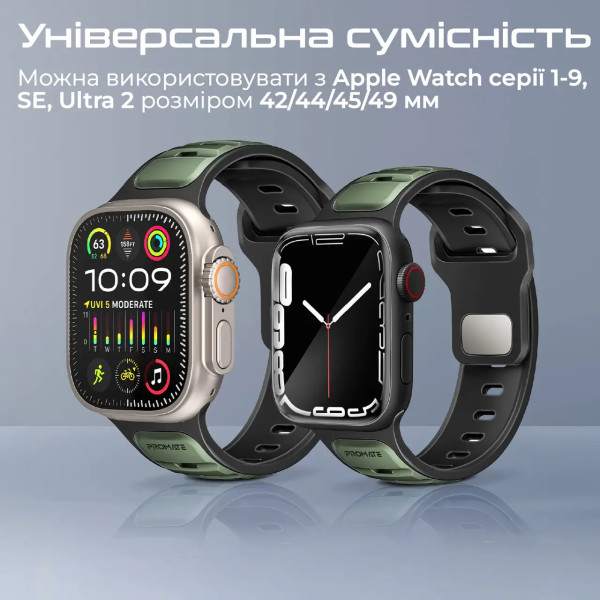 Фото - Ремешок для смарт-часов Promate siliband-dc.midnightgreen