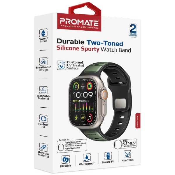Фото - Ремешок для смарт-часов Promate siliband-dc.midnightgreen
