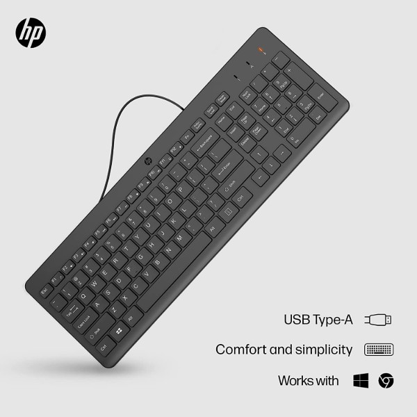 Фото - Клавиатура проводная HP 150 USB-A, EN/RU Black (664R5AA)