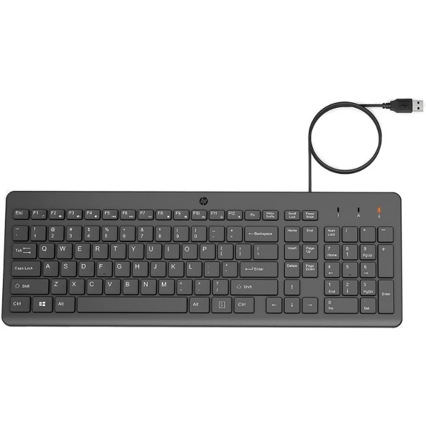 Фото - Клавиатура проводная HP 150 USB-A, EN/RU Black (664R5AA)
