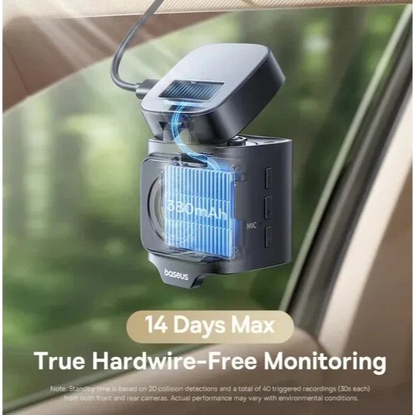 Фото - Відеореєстратор Baseus PrimeTrip VD1 Pro Dash Cam 4K+1080p Lithium battery version Cosmin Black (C0119800)
