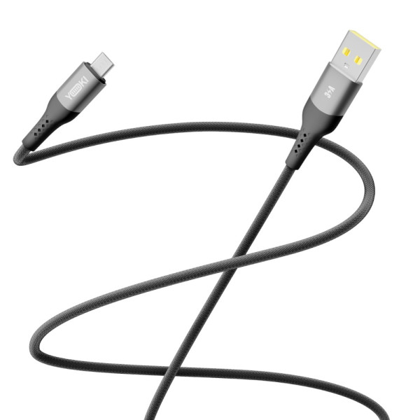 Фото - Кабель синхронізації даних YOKI SOLID Micro 3A 1.2m Black (YK-SO15)