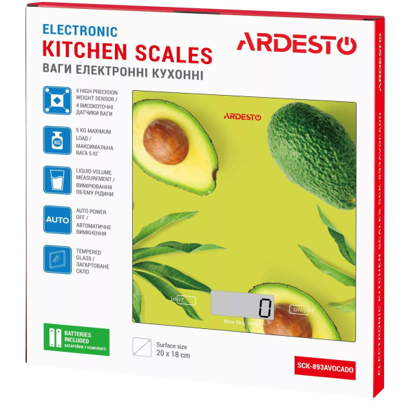Фото - Ваги кухонні Ardesto SCK-893AVOCADO