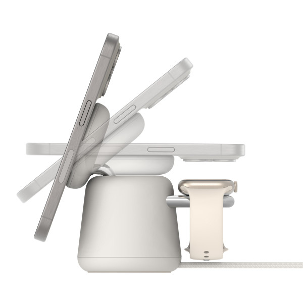 Фото - Бездротовий зарядний пристрій Belkin 2в1 MagSafe iPhone/Watch/AirPods Sand Mass (WIZ020VFH37)