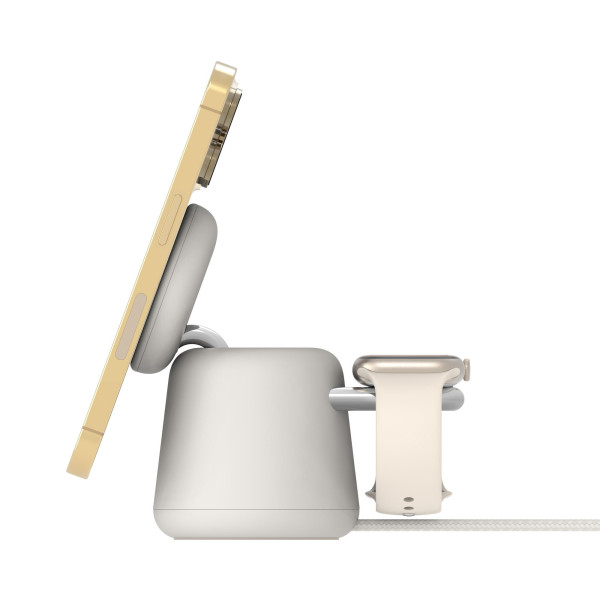 Фото - Бездротовий зарядний пристрій Belkin 2в1 MagSafe iPhone/Watch/AirPods Sand Mass (WIZ020VFH37)