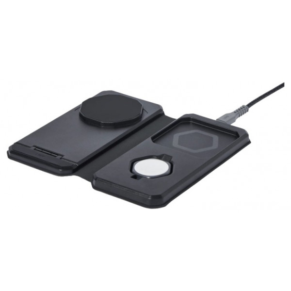 Фото - Бездротовий зарядний пристрій UAG 3в1 Travel Charger, Black/Grey (9B4412114030)