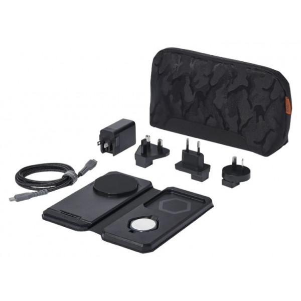 Фото - Бездротовий зарядний пристрій UAG 3в1 Travel Charger, Black/Grey (9B4412114030)